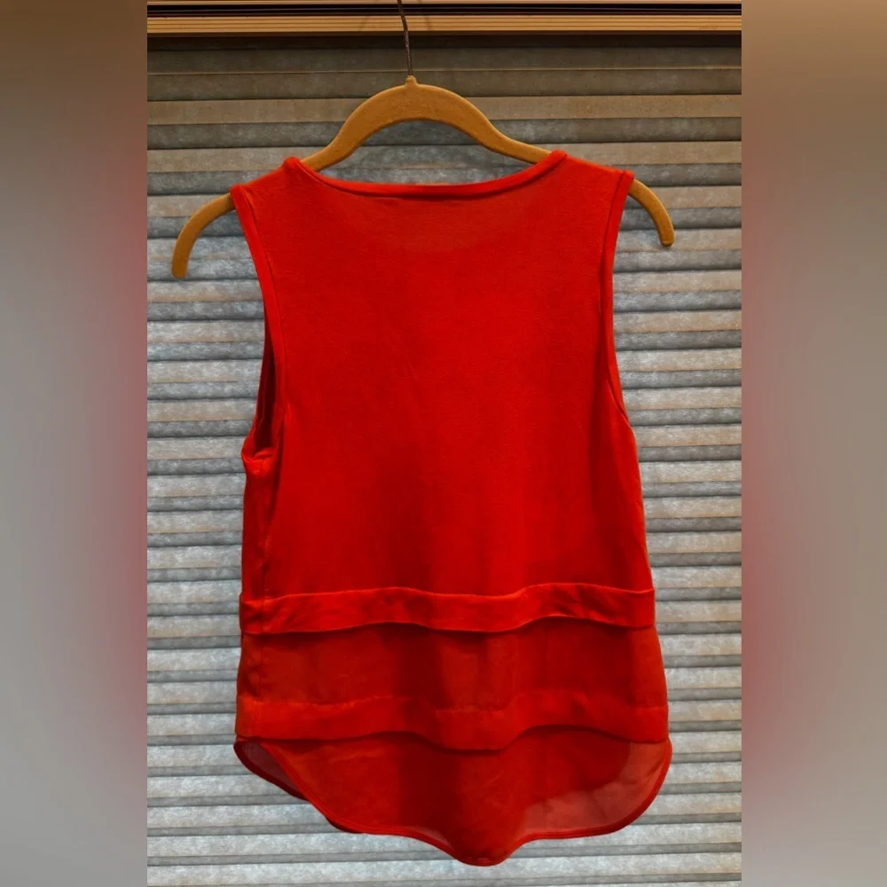 Michael Kors Coral Layered Chiffon Knit Top - Size XS